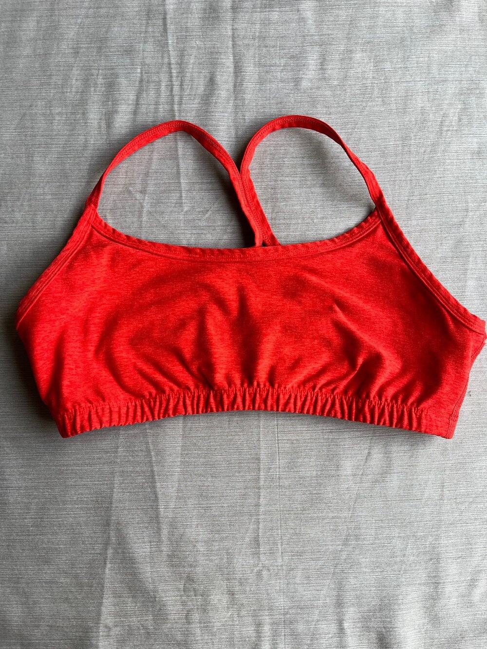 Beyond Yoga Women XL Red Sports Bra Strappy Racerback Yoga Athletic No Pads